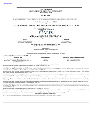 Thumbnail Ares Management
 Annual Report 2024
