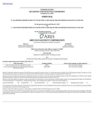 Vorschaubild Ares Management
 Quartalsbericht 2025-q1