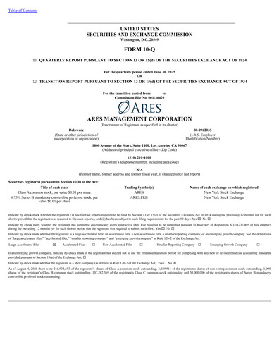 Vorschaubild Ares Management
 Quartalsbericht 2025-q2