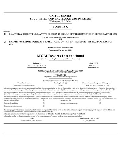 Thumbnail MGM Resorts

 Quarterly Report 2025-q1