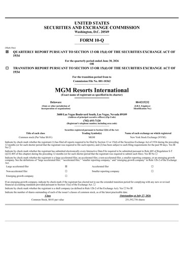 Thumbnail MGM Resorts

 Quarterly Report 2026-q2