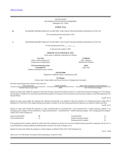 Thumbnail Arrow Electronics
 Quarterly Report 2026-q1