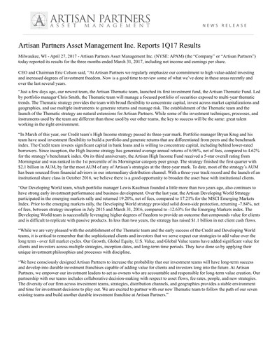 Thumbnail Artisan Partners Quarterly Report 2017-q1