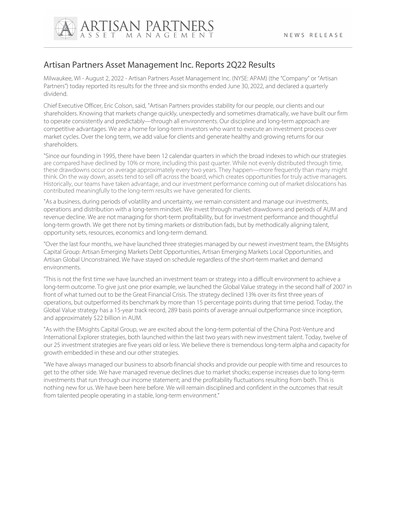 Thumbnail Artisan Partners Quarterly Report 2022-q2