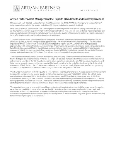 Thumbnail Artisan Partners Quarterly Report 2026-q2