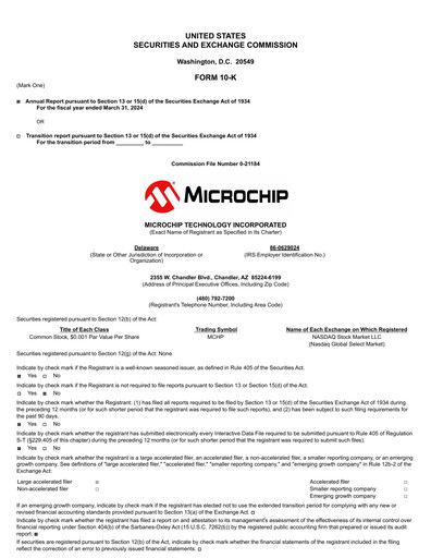 Thumbnail Microchip Technology Annual Report 2024