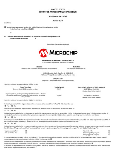 Thumbnail Microchip Technology Annual Report 2026