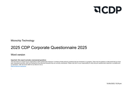 Thumbnail Microchip Technology ESG Report 2025