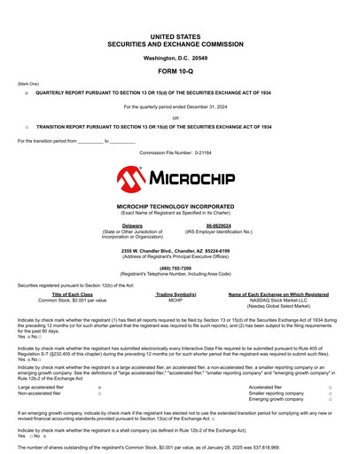 Thumbnail Microchip Technology Quarterly Report 2025-q3