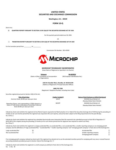 Thumbnail Microchip Technology Quarterly Report 2027-q1