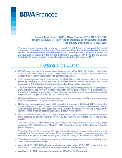 Thumbnail BBVA Argentina Quarterly Report 2018-q1