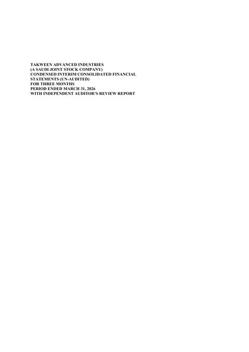 Thumbnail Takween Advanced Industries Quarterly Report 2026-q1
