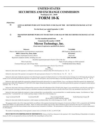 Thumbnail Micron Technology Annual Report 2011