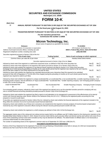 Thumbnail Micron Technology Annual Report 2023