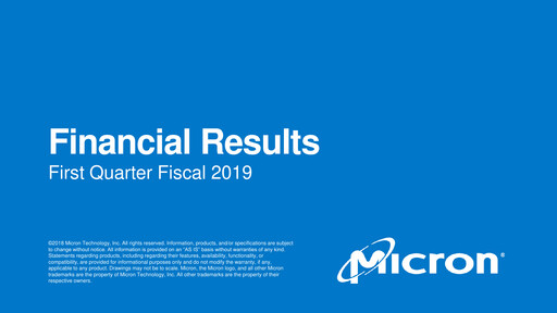 Miniature Micron Technology Rapport trimestriel 2019-q1