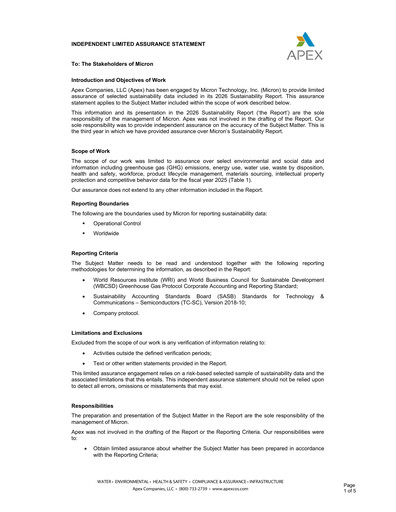 Thumbnail Micron Technology Sustainability Report 2026