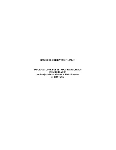 Thumbnail Banco de Chile
 Financial Statement 2014
