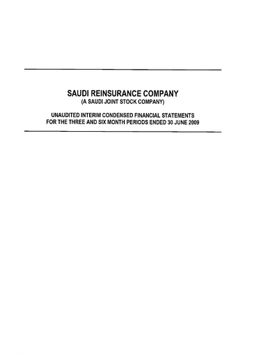 Thumbnail Saudi Reinsurance Company Financial Statement 2009-h1