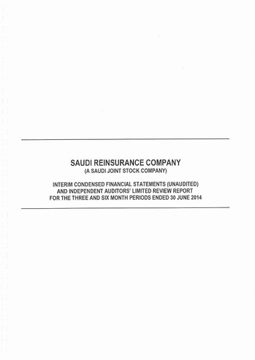 Thumbnail Saudi Reinsurance Company Financial Statement 2014-h1