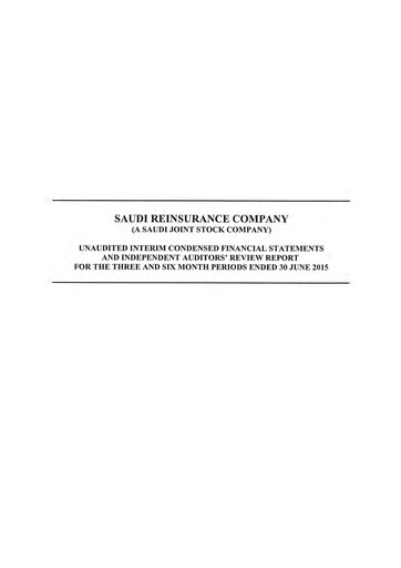 Thumbnail Saudi Reinsurance Company Financial Statement 2015-h1