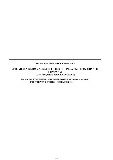 Thumbnail Saudi Reinsurance Company Financial Statement 2021