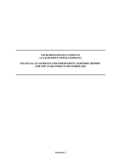 Thumbnail Saudi Reinsurance Company Financial Statement 2023