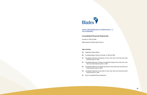 Thumbnail Banco Latinoamericano de Comercio Exterior Financial Statement 2005