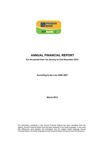 Thumbnail Piraeus Financial Holdings Financial Statement 2012