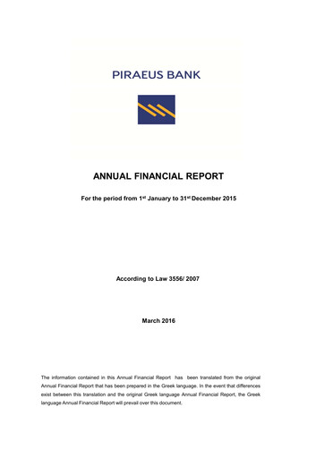 Thumbnail Piraeus Financial Holdings Financial Statement 2015