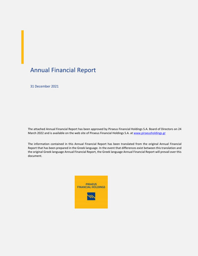 Thumbnail Piraeus Financial Holdings Financial Statement 2021