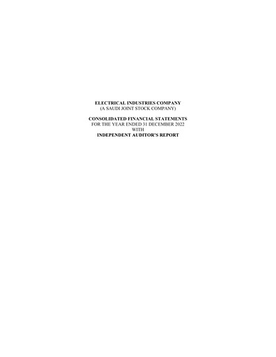 Thumbnail Electrical Industries Company (EIC) Financial Statement 2022