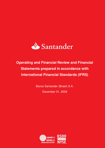 Thumbnail Banco Santander Brasil Financial Statement 2009