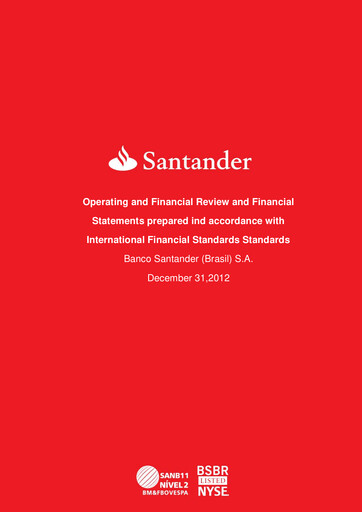 Thumbnail Banco Santander Brasil Financial Statement 2012