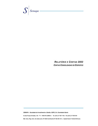 Thumbnail Semapa Annual Report 2003