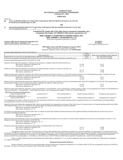 Thumbnail Mid-America Apartment Communities Financial Report 2024
