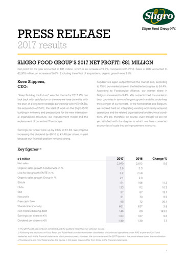 Thumbnail Sligro Food Financial Statement 2017
