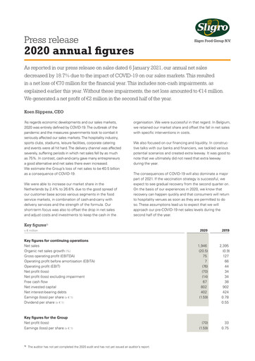 Thumbnail Sligro Food Financial Statement 2020
