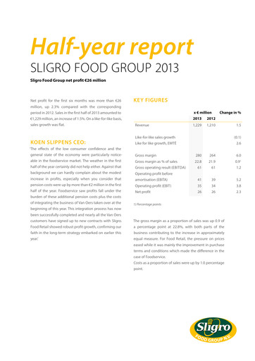 Thumbnail Sligro Food Half-year Report 2013
