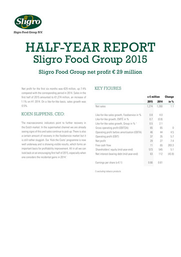 Thumbnail Sligro Food Half-year Report 2015