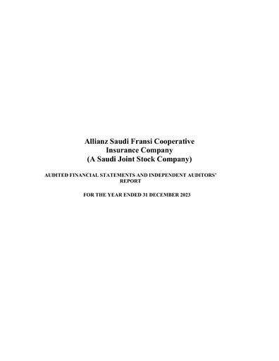 Thumbnail Allianz Saudi Fransi Cooperative Insurance Financial Statement 2023