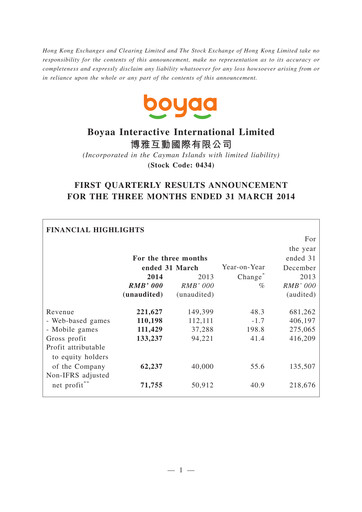 Thumbnail Boyaa Interactive Quarterly Report 2014-q1