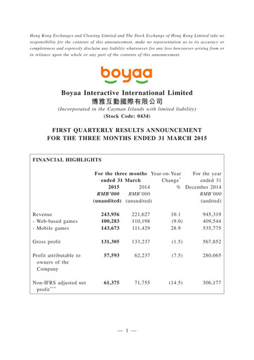 Thumbnail Boyaa Interactive Quarterly Report 2015-q1