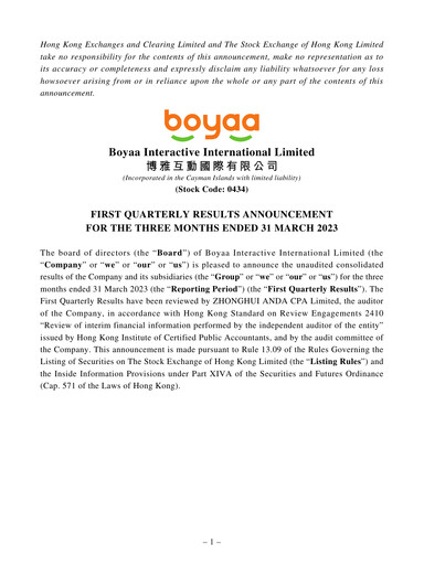 Thumbnail Boyaa Interactive Quarterly Report 2023-q1