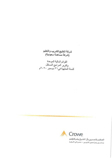 Thumbnail Al Khaleej Training and Education Company Financial Statement 2020