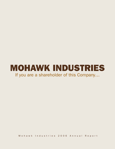Thumbnail Mohawk Industries
 Annual Report 2006