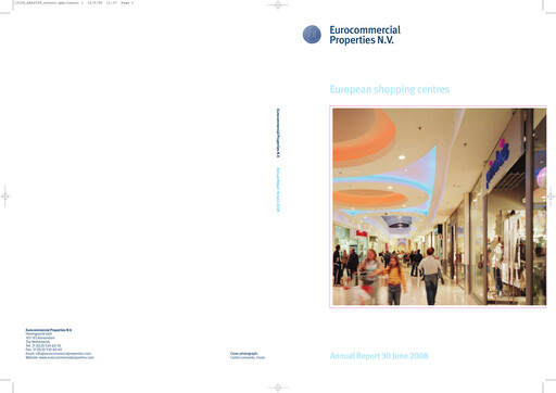 Thumbnail Eurocommercial Properties Annual Report 2007-2008