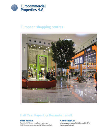 Thumbnail Eurocommercial Properties Half-year Report 2008-2009-h1