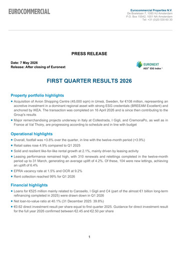 Thumbnail Eurocommercial Properties Quarterly Report 2026-q1