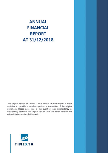 Thumbnail Tinexta Annual Report 2018