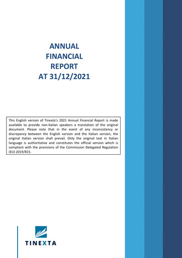 Thumbnail Tinexta Annual Report 2021